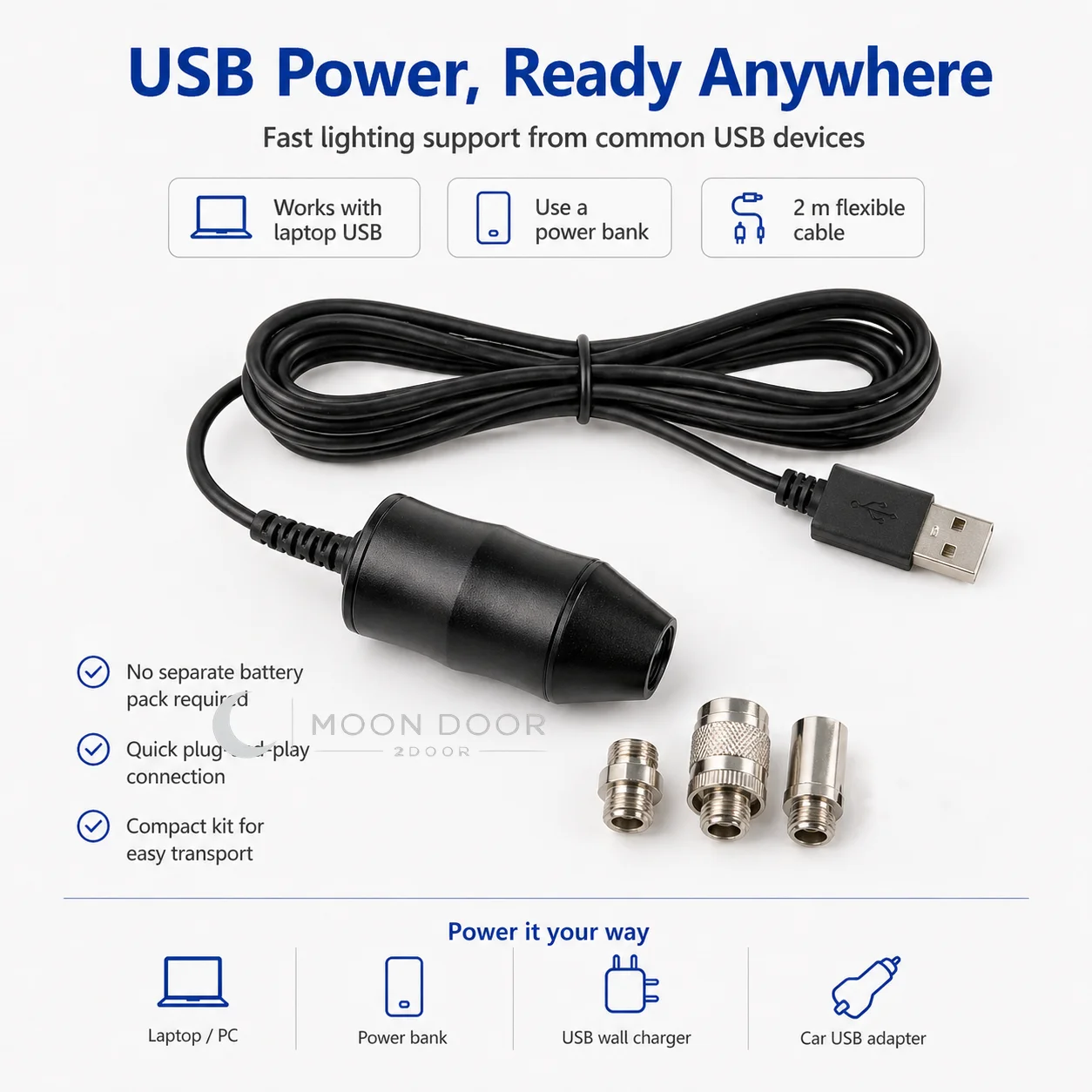 Endoscope Light Source Portable LED Cold Illumination System with Universal Adapter for Veterinary Medical Surgery Equipment view 2