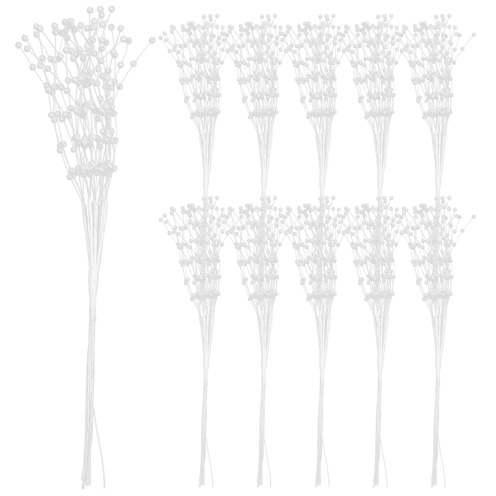 

100pcs 3mm Pearl Beaded Sticks Wedding Bouquet Supplies Pearl String H made DIY Floral Arrangement Accessories