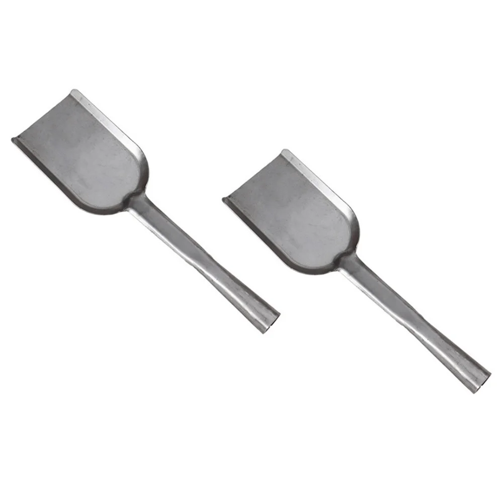 

2pcs Multipurpose Kitchen Shovels Long Handle Coal Ash Shovel Iron Spade For Bbq Farm Fireplace Cleaning Grey Tool