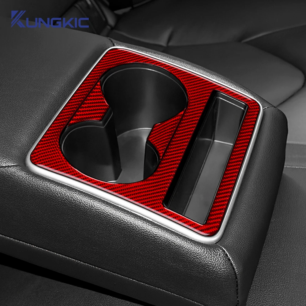 Real Soft Carbon Fiber For Toyota Camry 2018 2019 2020 2021 2022 2023 2024 LHD RHD Car Cup Holder Panel Interior Accessories