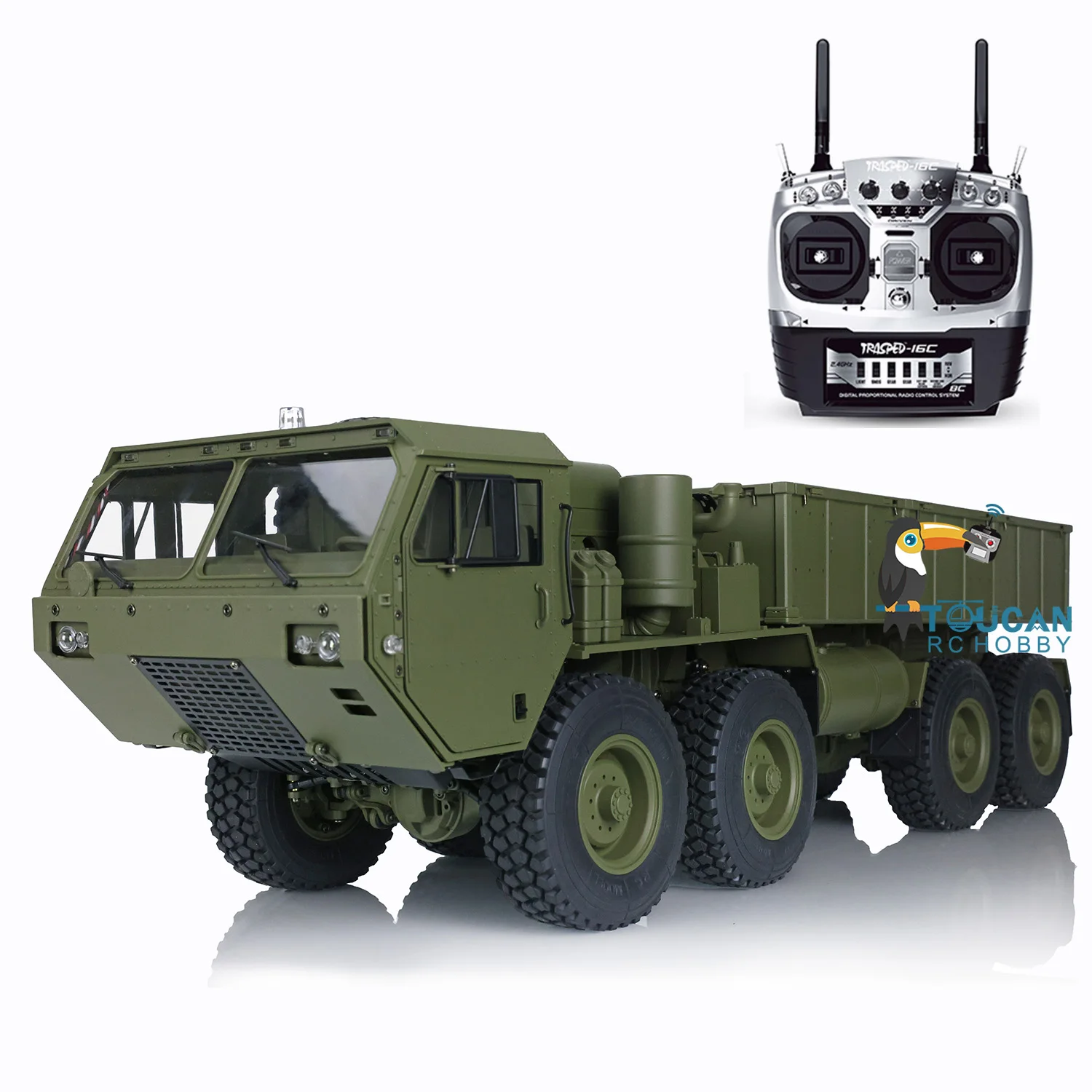 RC Military Truck Metal 1/12 8*8 Chassis Model Radio Servo Motor LED Sounds P801 Gift Toys