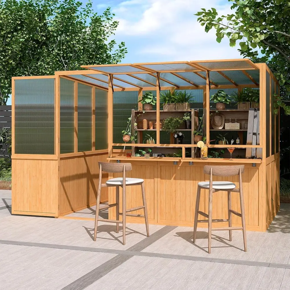 Durable 6x10ft Walk-in Greenhouse with Lockable Door and Openable Windows for Outdoor Garden Use
