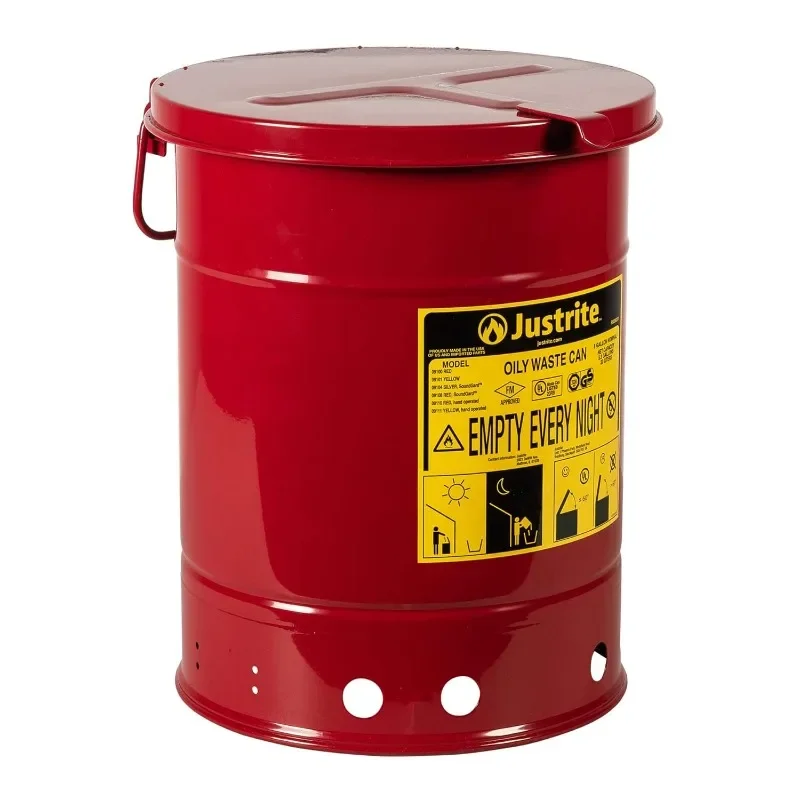 6 Gallon Galvanized Steel Oily Waste Can, 16