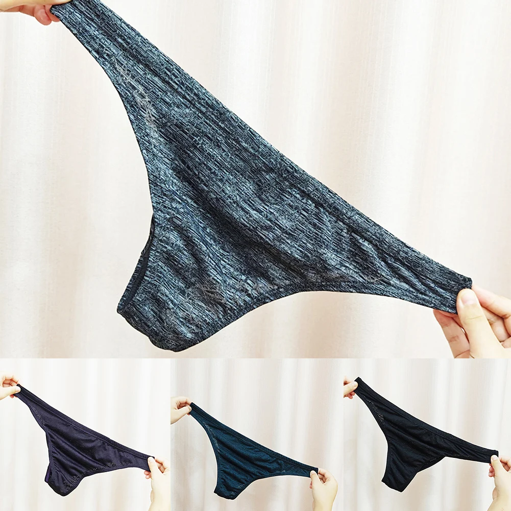 Mens Ice Silk Briefs Low-rise Pouch Underwear Panties Breathable Underpants Erotic Low-rise U Convex Pouch Tanga Gays Sexy Under - Image 5