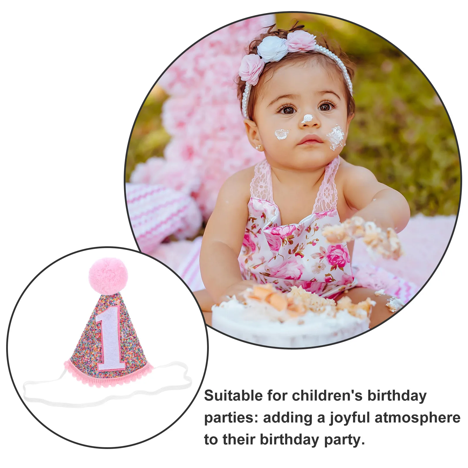 

European and American Colorful Pointed Hat Miss Party Hats Non-woven Fabric Celebration Birthday for Boys