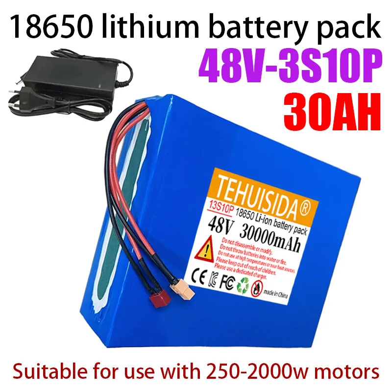 

Brand New 18650 Lithium-ion Rechargeable Battery 48V 30ah Lithium Battery Pack 13S10P Built-in BMS Suitable for 250-2000W Motors