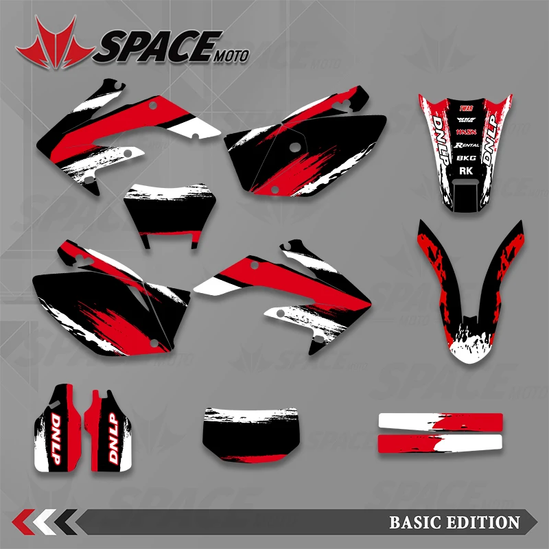 

SPACE Full Graphics Backgrounds Decal Stickers Kits for Honda CRF250X 2004-2007 2008-2019 CRF 250X Number Name Customize