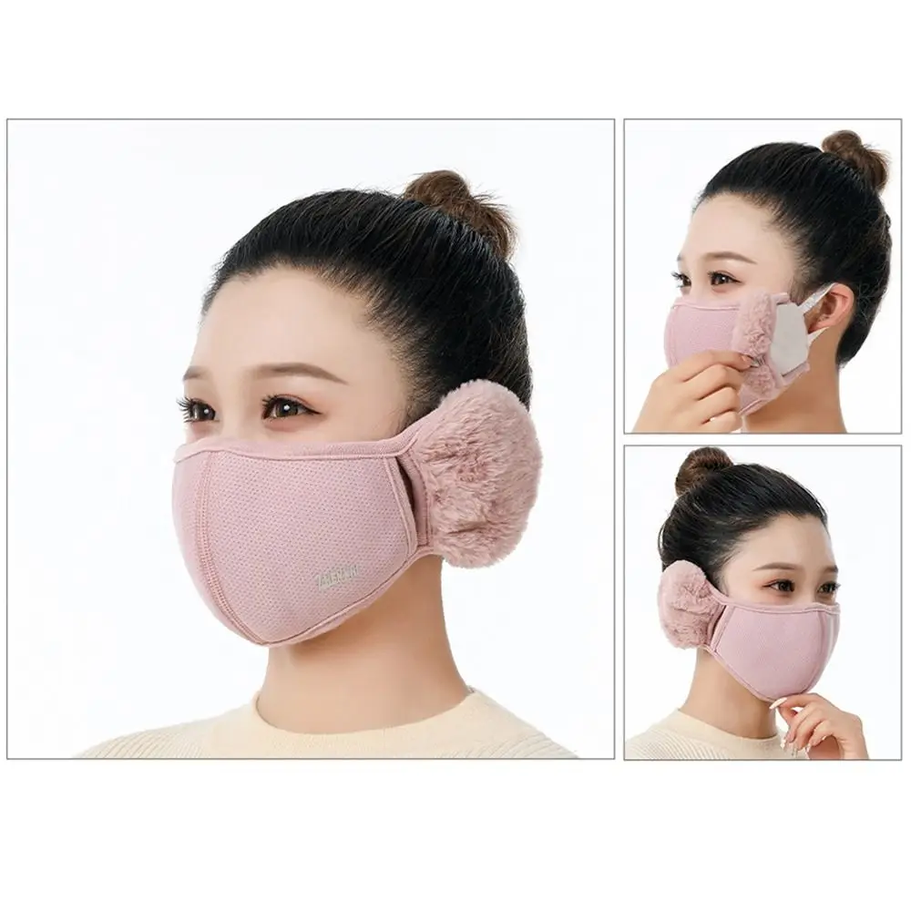 Women Winter Warm Cold-proof Earmuffs Windproof Mouth Cover Female Outdoor Mask Cycling Ear Warmer