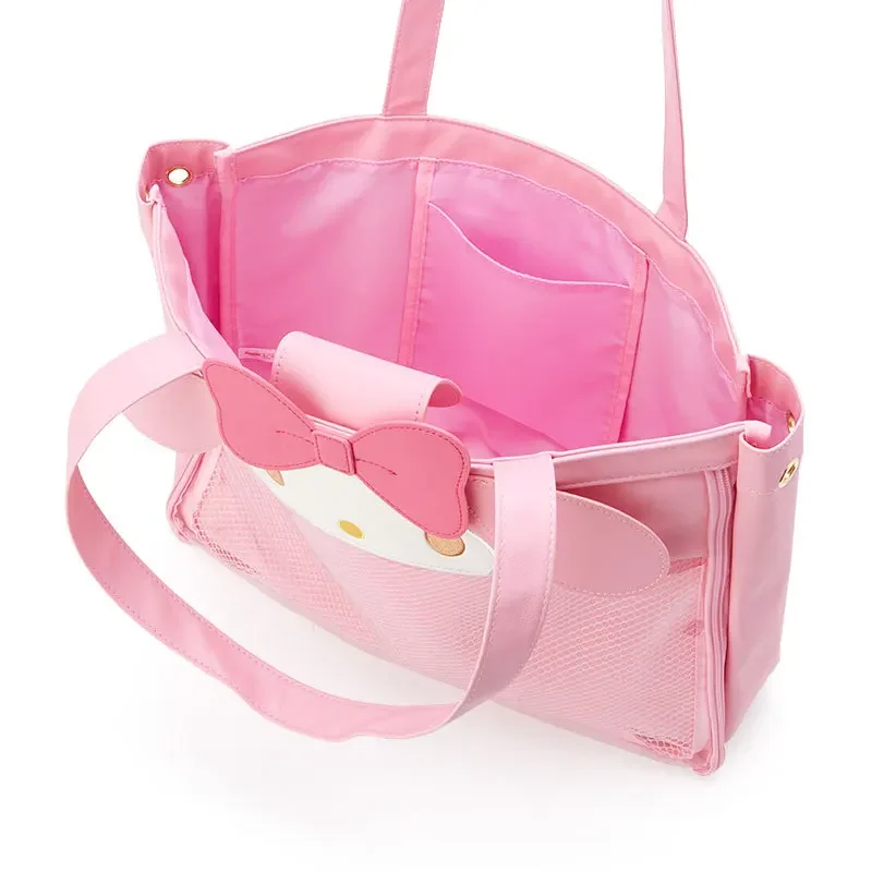 Sanrio monederos y bolsos Hello Kitty bolsos PU bolsa transparente para mujeres Melody Kawaii cartera dibujos animados lindo Kuromi fundas de hombro