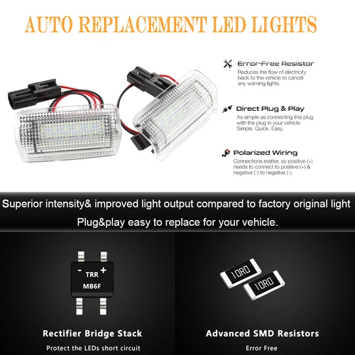 Imagen 2 del producto 2 luces LED de cortesía para puerta de coche, para Toyota 4Runner Hilux Surf Aurion Avalon Alphard Vellfire Crown Camry Corolla GT-86 Harrier