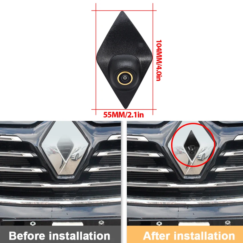 170° Lens AHD 1080P Car Logo Install Front View Camera For Renault Megane Trafic Clio Kadjar Captur Scenic Arkana Kangoo Fisheye