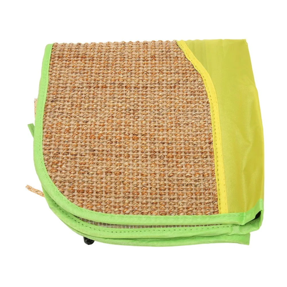 Interesting 45x45cm Cat Scratch Play Mat Multifunctional Sisal Cat Scratching Pad Rug with Strings Cat Crinkle Mat Pet Supplies