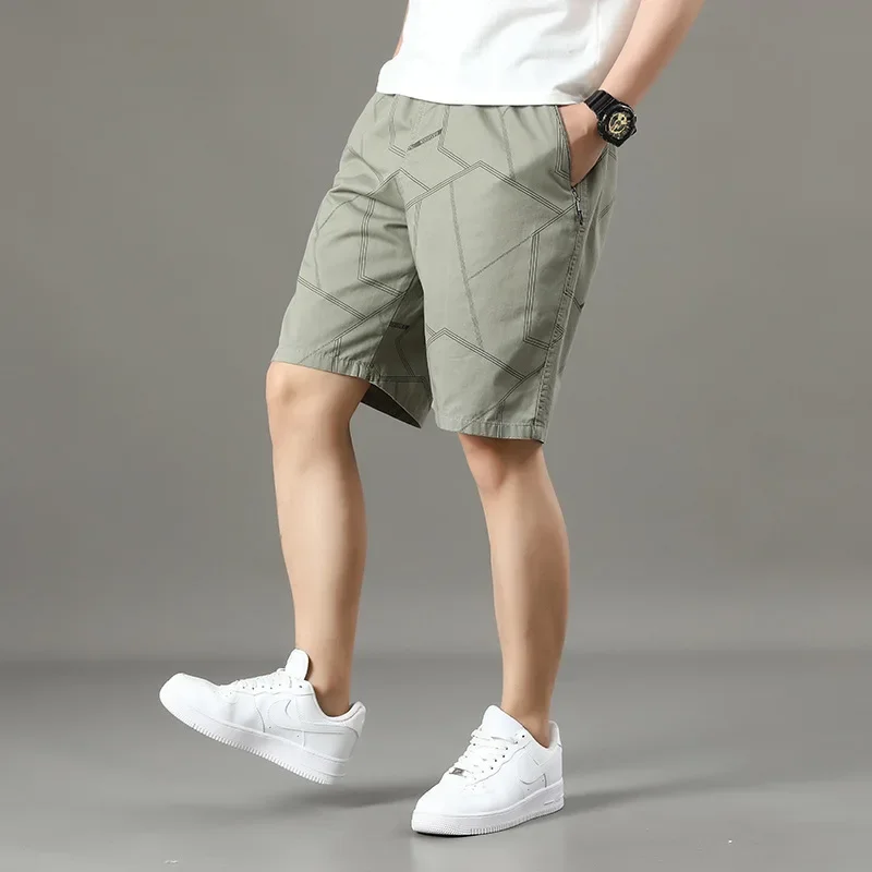 6XL Mens Sexy Open Crotch Pants Sissy Breathable Half Pants Elastic Waistband Hidden Zippers Outdoor Crotchless Pockets Shorts