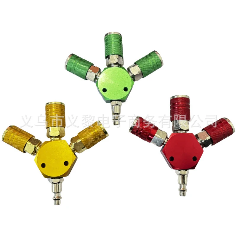 Universal 3-Way US Style Quick Connect Air Coupler Male Female Plug Socket Pneumatic Fast Push Pull Connector  Air Tool Pipeline
