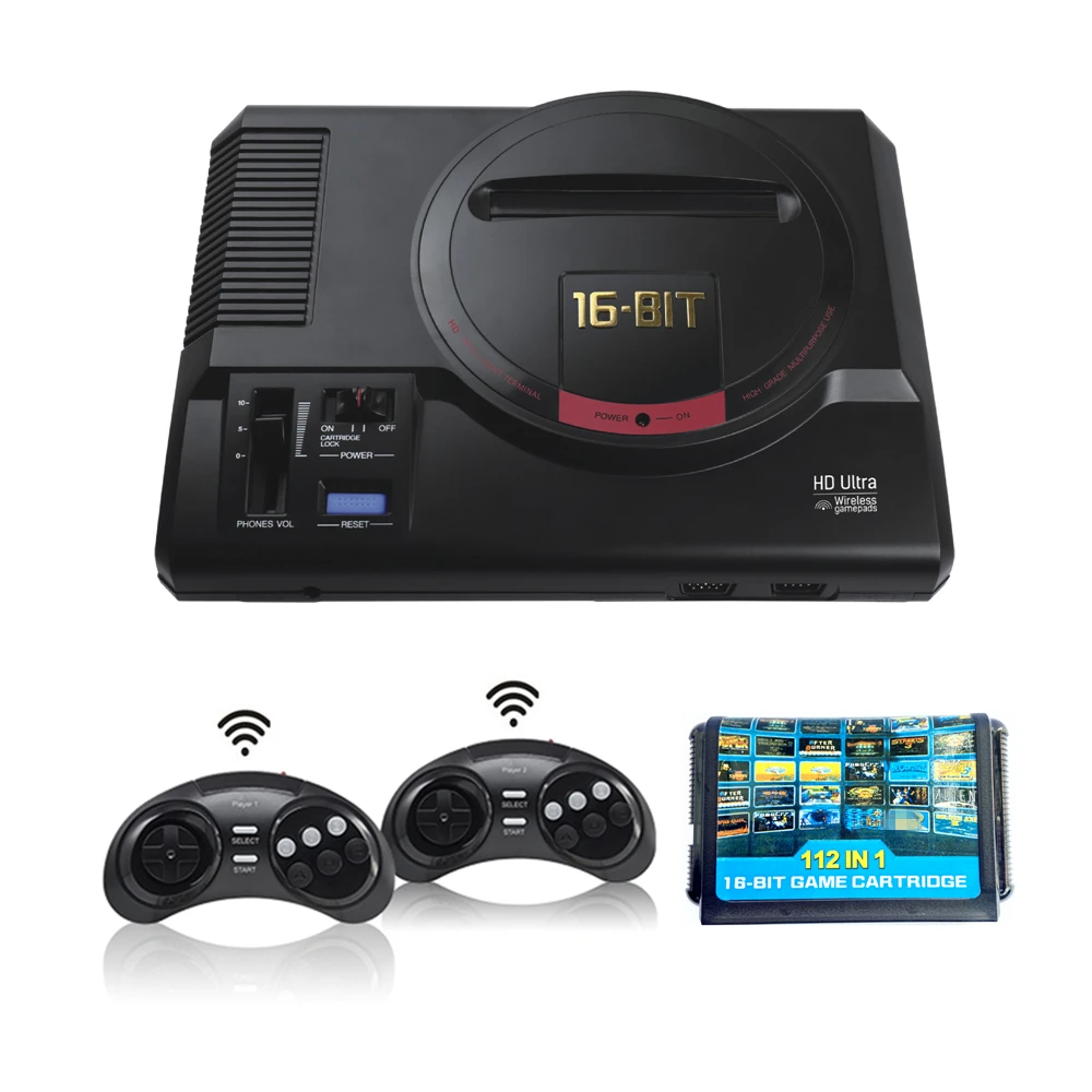 16Bit HD Retro Game FEIHAO GAME PLAYERY  (Buitl in 170 Games  + 112in1 /126in1 Cartridge),Play with Genesis/Mega Drive Cartridge