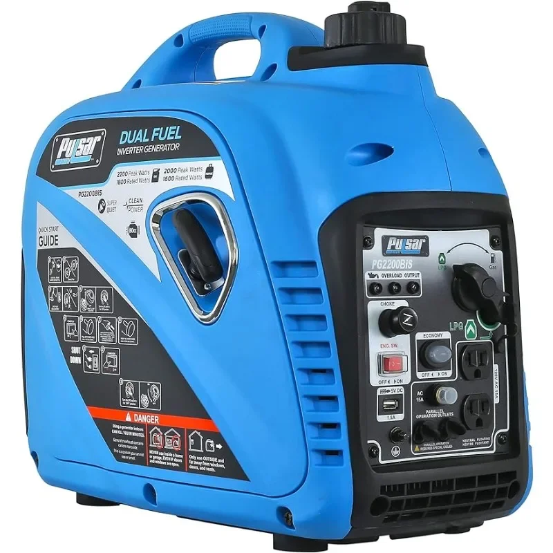 

Pulsar 2,200W Portable Dual Fuel Quiet Inverter Generator with USB Outlet & Parallel Capability, CARB Compliant, PG2200BiS