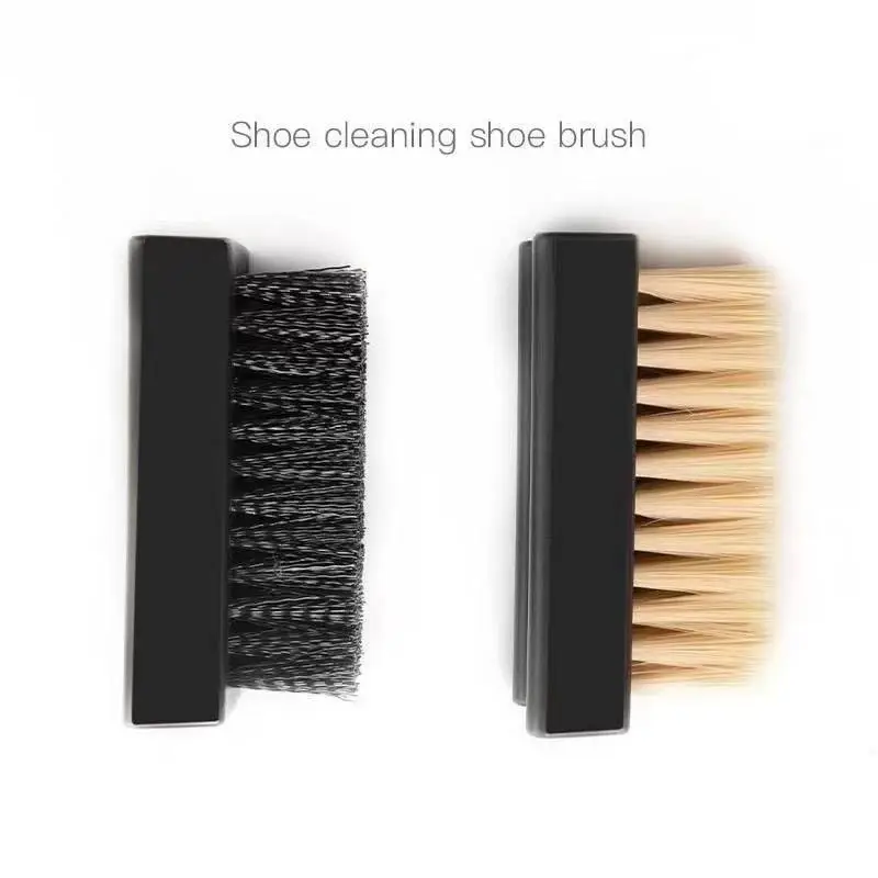 Versatile Nylon Shoe Brush Set With Soft And Hard Bristles For Polishing And Stain Removing On Trainers And Heels