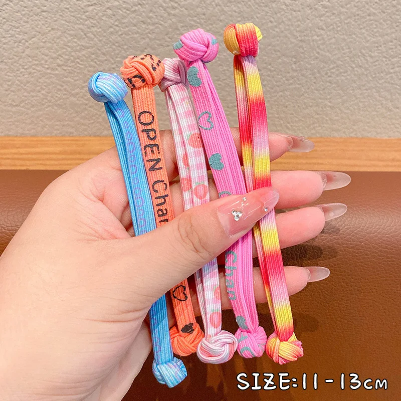 5 шт., веревка для волос с китайским узлом, высокоэластичные резинки для девочек, карамельная резинка для волос, двойное завязанное кольцо для волос, держатель для хвоста