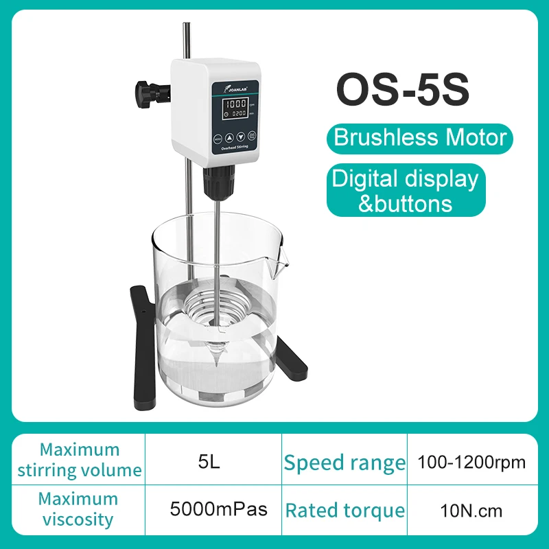 JOANLAB Roerder Laboratorium High Power Mixer Lab Elektrische Digitale Display Roerder 5/10L 1200 rpm 110/220 V OS-10S