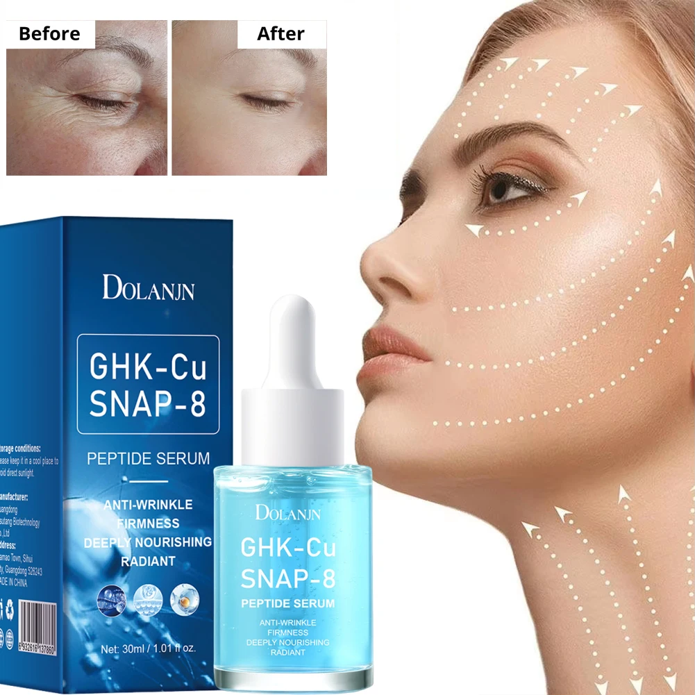 GHK-Cu Copper Peptides Facial Serum SNAP-8 Faded Fine Lines Wrinkles Firming Deep Moisturizing Hydration Collagen Skincare Serum