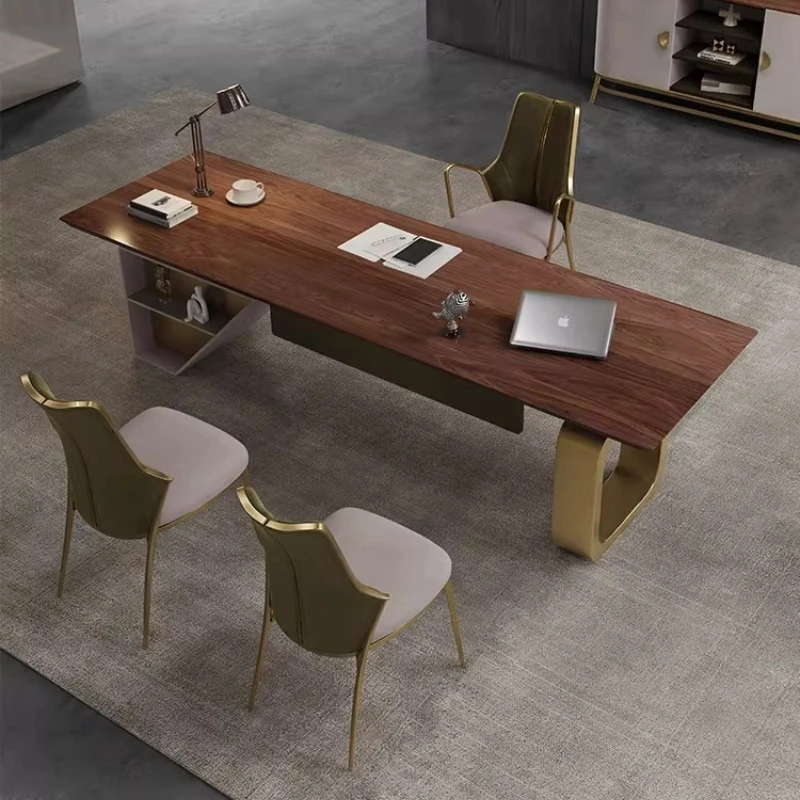 Italian Luxury Office Desks High-end Walnut Office Desks Combination Nice Office Furniture Scrivanie Per Ufficio ZY40BGZ