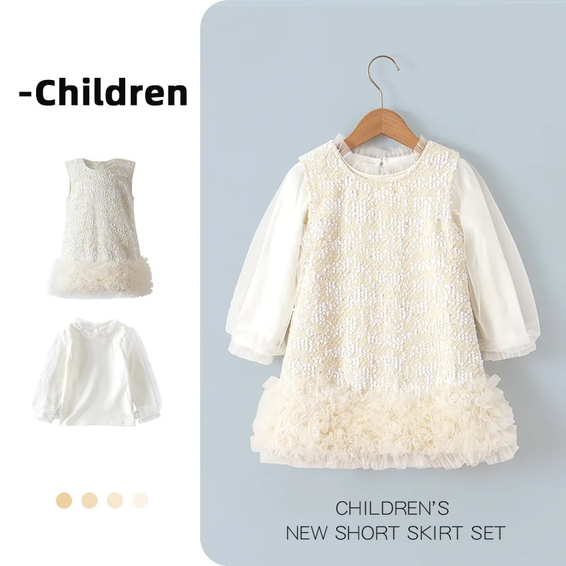 

Children's Princess Dress Autumn Winter New Sweet Stylish Sleeveless Vest Dress for GirlstutuMesh Formal Dress