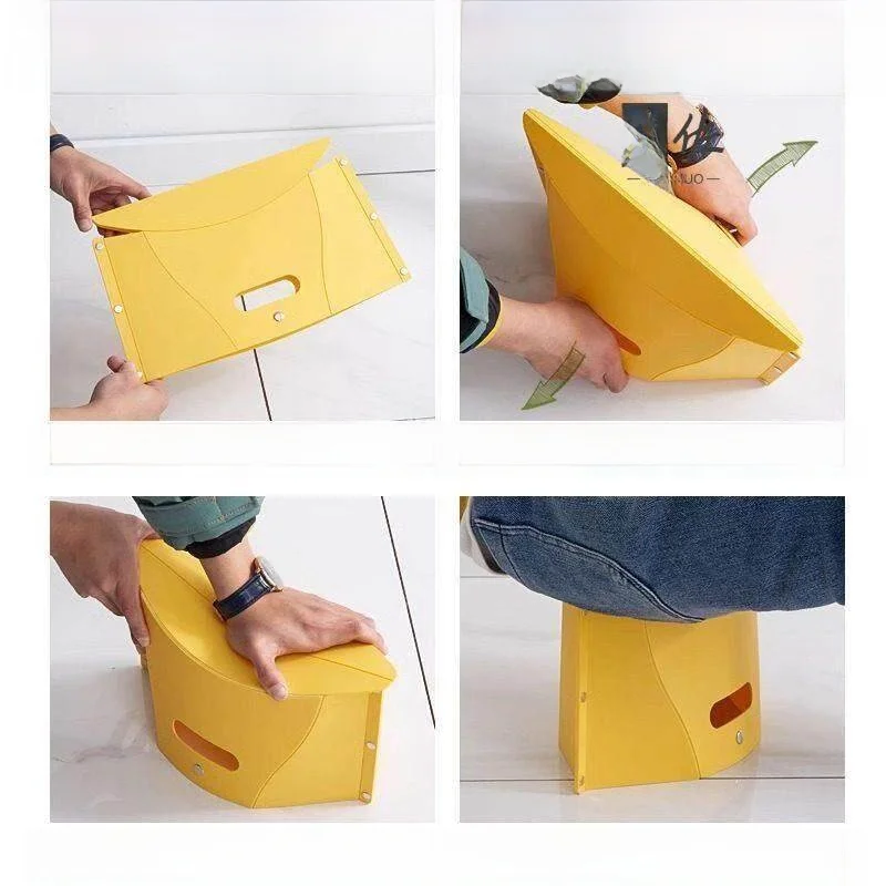 Portable Outdoor Travel Plastic Folding Chair Paper Thin Maza Home Use Low Stool Train Board Simple Style Waterproof Camping ... view 4