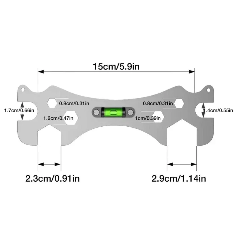 Herramientas de reparación de fontanería, regla de tubería hexagonal, grifo, llave mecánica, tubo, fontanero multifuncional, Medición Universal para Baño