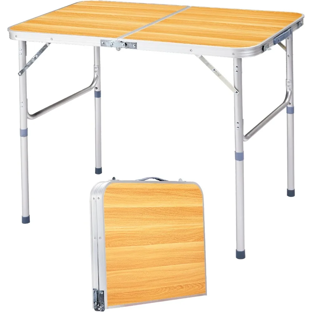 

3ft Camping Tables Fold Up Lightweight, Folding Table Camping Table for Outdoor Camp Picnic Beach RV Backyards Kitchen BBQ, Port