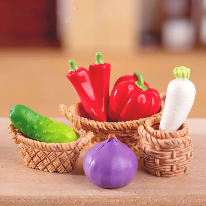 Figuritas miniaturas de imitación de vegetales, adornos de Micro paisaje para decoraciones del hogar, decoración de habitación, accesorios de casa