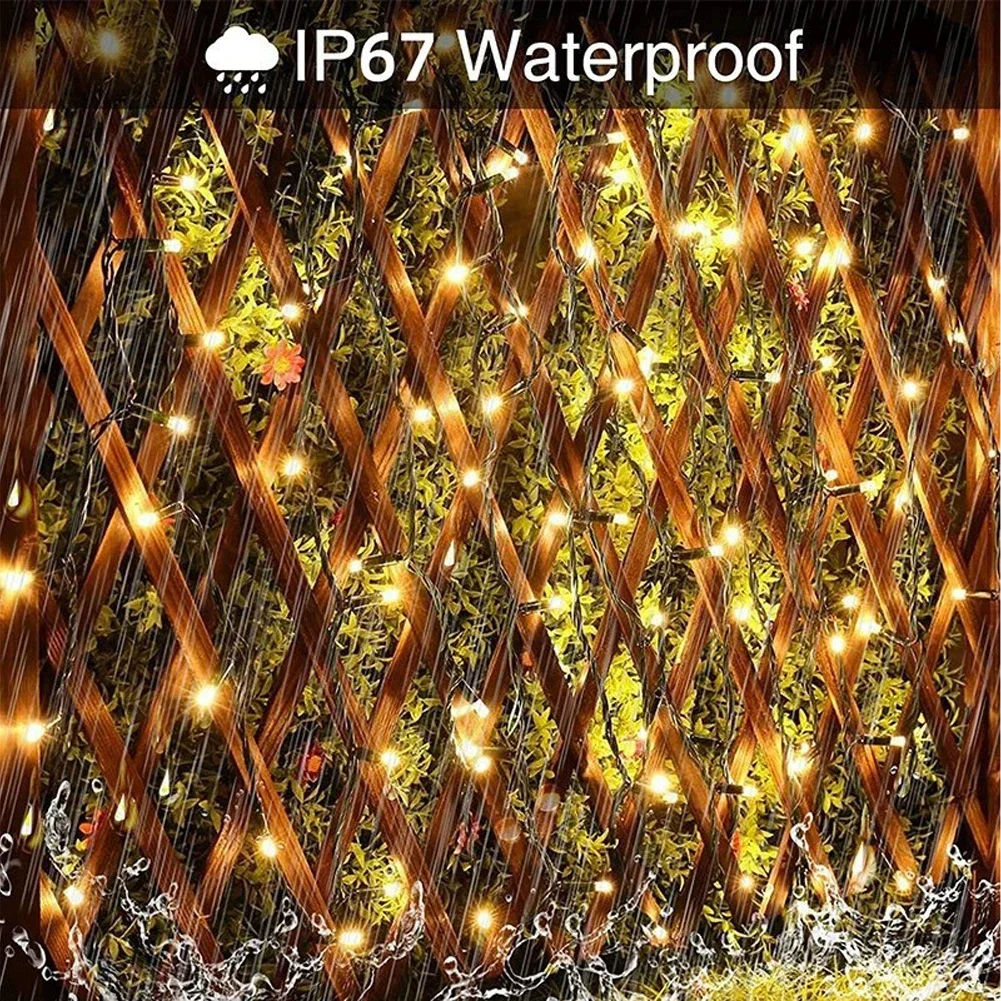10/20/30/50m ip67 à prova dip67 água ue/eua plug luzes de natal ao ar livre led string guirlanda luz casa jardim festa decoração de ano novo