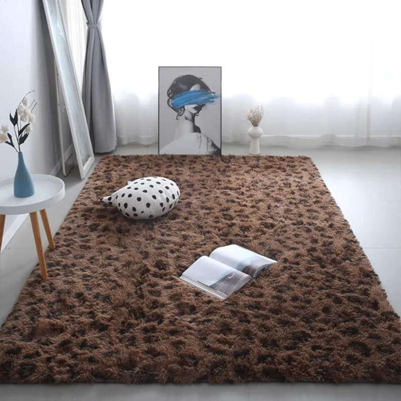 New Leopard Pattern Area Rugs Fluffy Carpets Indoor Plush Rug for Bedroom Living Room Anti-Skid Rectangular Rug for Kids Room