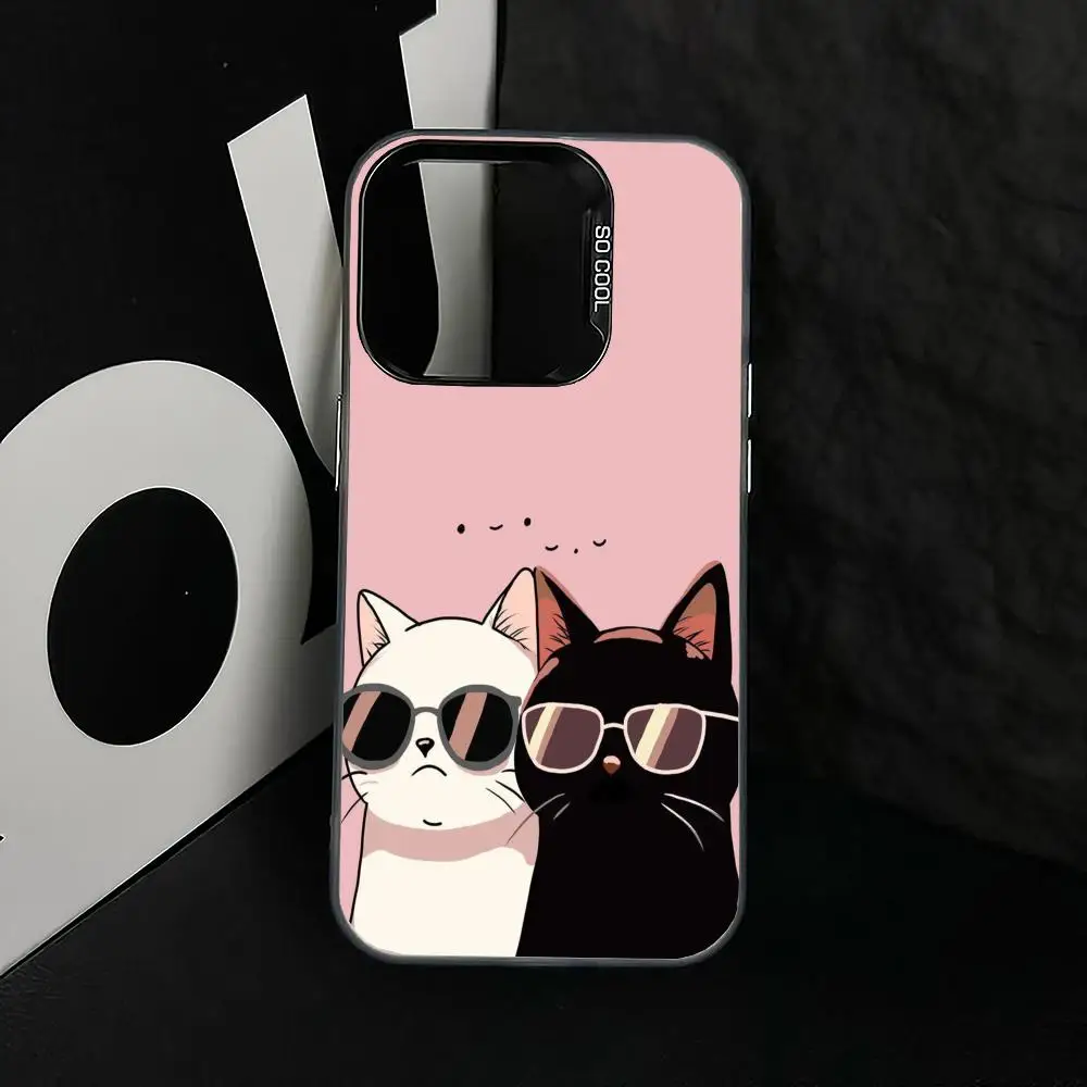 

Cool couple cats case for iPhone17 16 15 14 13 12 11 Pro/ Max/Plus shock-proof rear cover anti-fingerprint