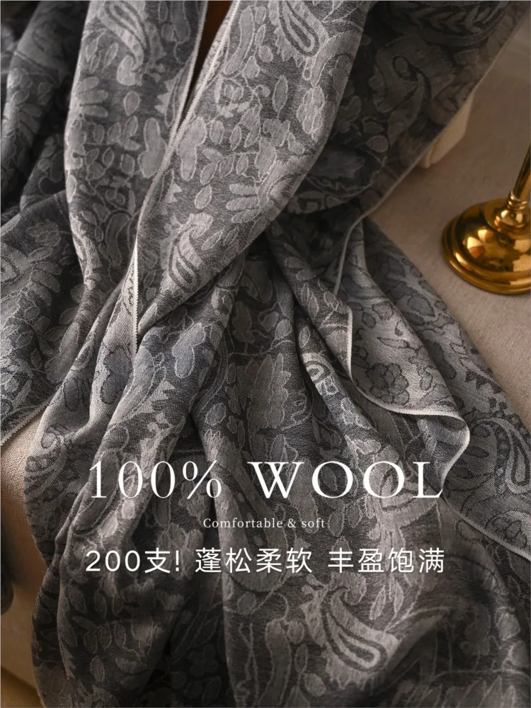 A new black flower-patterned fur scarf for women silk shawl the air-conditioned room in summer