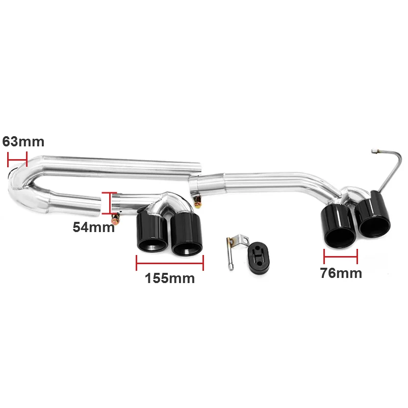 Carbon Fiber Exhaust Tip Stainless Steel Car Single Exhaust Pipe For BMW E90 E92 320i 325i Up Quad M3 Bumper Look Muffler Tip