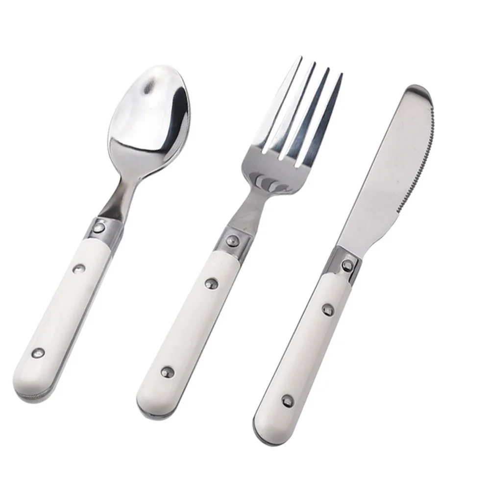 

1Set Stainless Steel Cutlery Set Simple Style Flatware Lightweight Strong Safe for Home Kitchen Travel Camping Easy to