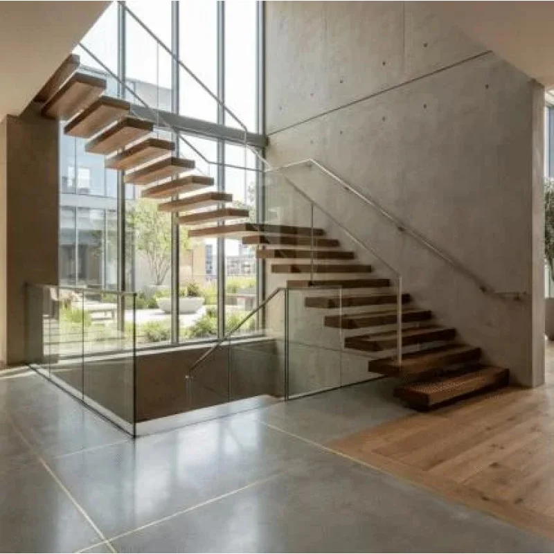 custom.Floating Staircase Space Expanding Design With Slim Steel Structure Custom Manufacturing Service