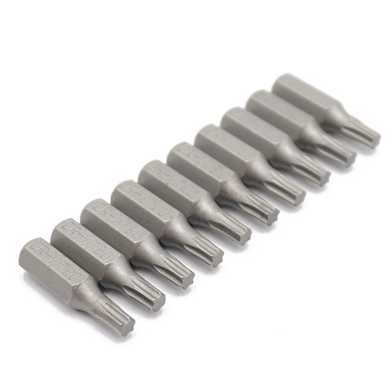 10PCS 25mm 1/4" Torx T20 Screwdriver Bit Set Repair Tools Screwdrivers  Kit Hex Shank Drill Bit For Power Household Hand Tools
