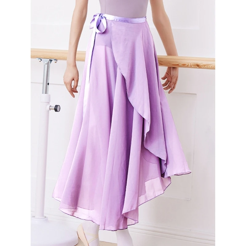 Swing Ballet Skirt Women Gymnastics Adjustable Tie Waist Long Wrap Skirt Dropshipping