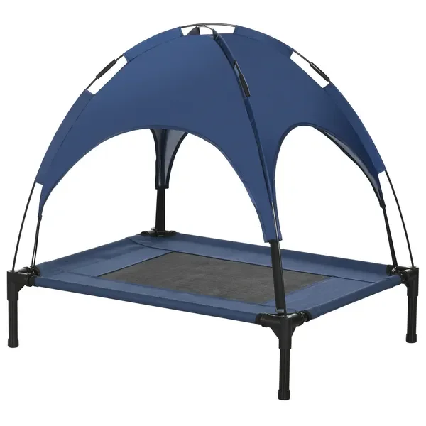 

Портативная кровать-раскладушка для собак с защитой от ультрафиолета, 30 дюймов, темно-синяя