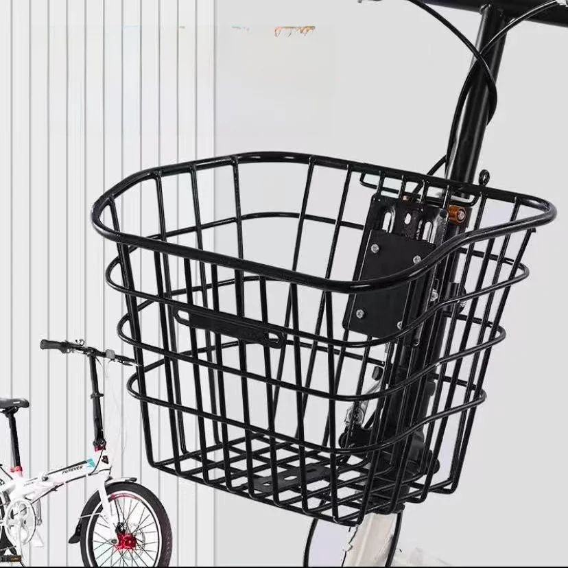 Cesta Plegable para Bicicleta Eléctrica, Equipo de Ciclismo, Cesta Delantera, Material Metálico, Tamaño Mediano, Carrito Pleg...