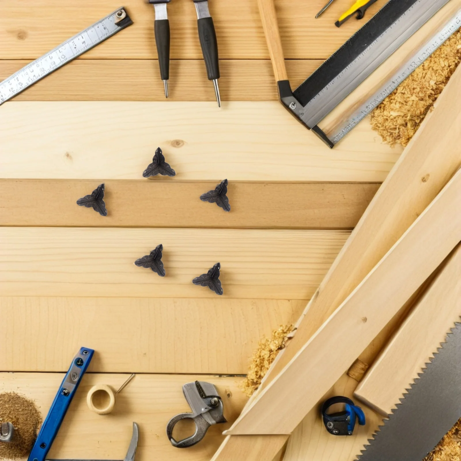 

48pcs Corner Protectors Vintage Iron Decorative Box Corners Metal Edge Brackets Furniture Safety Guards Wood Jewelry Protective