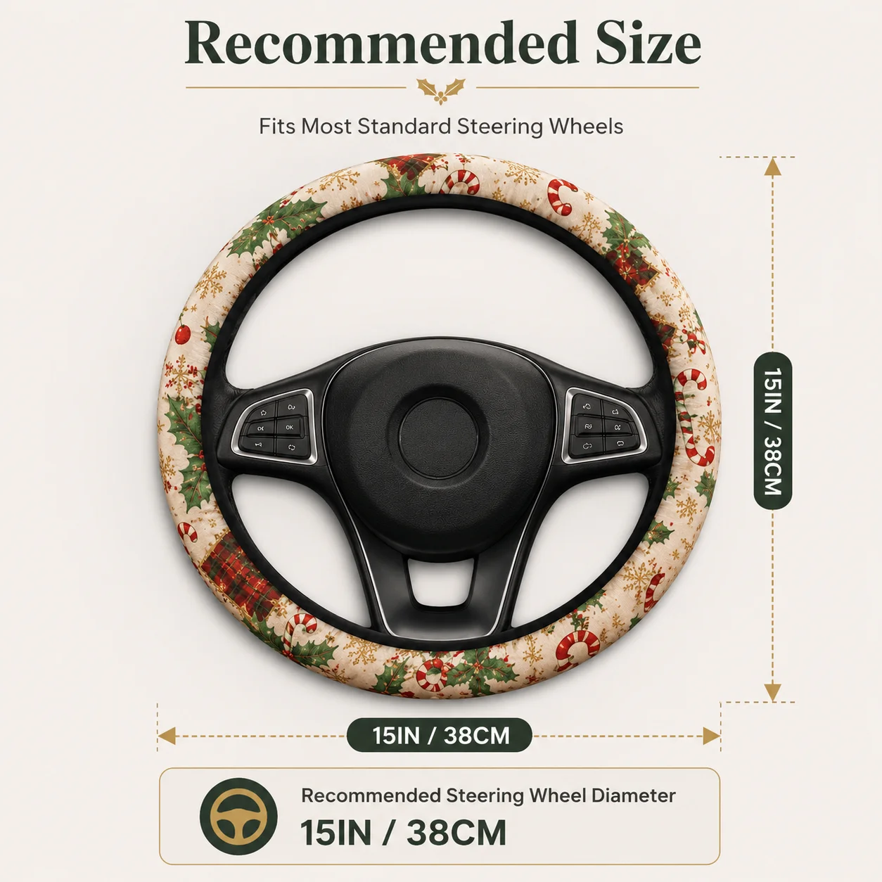 Custom Elastic Steering Wheel Cover Personalized Steering Wheel Cover Photo Text 15in 38cm Universal Auto Interior Decor Gift