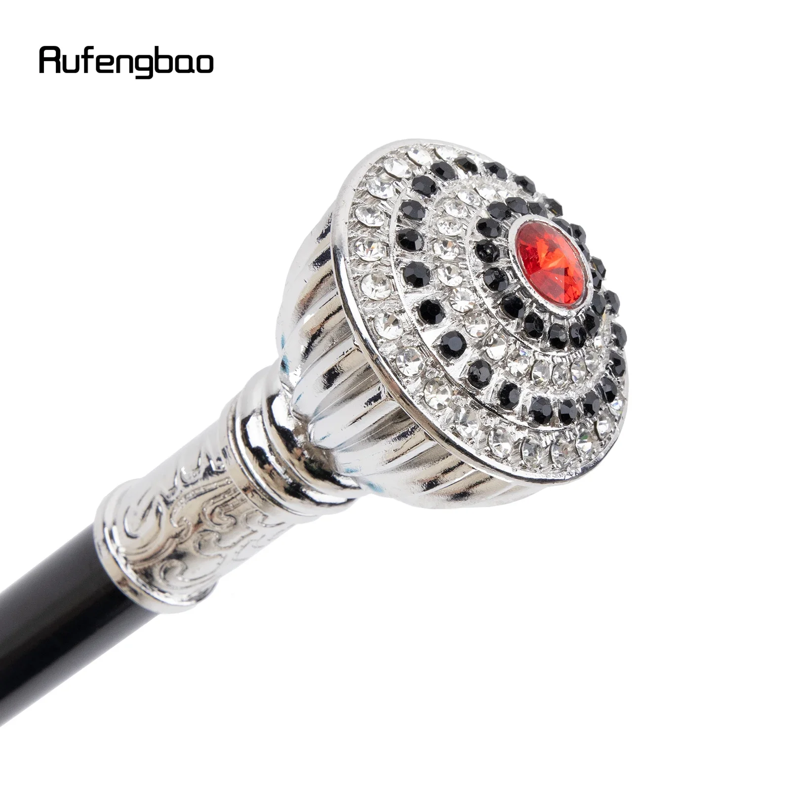 Artificial Diamond Type White Walking Cane Fashion Decorative Walking Stick Gentleman Elegant Cosplay Cane Knob Crosier 90cm