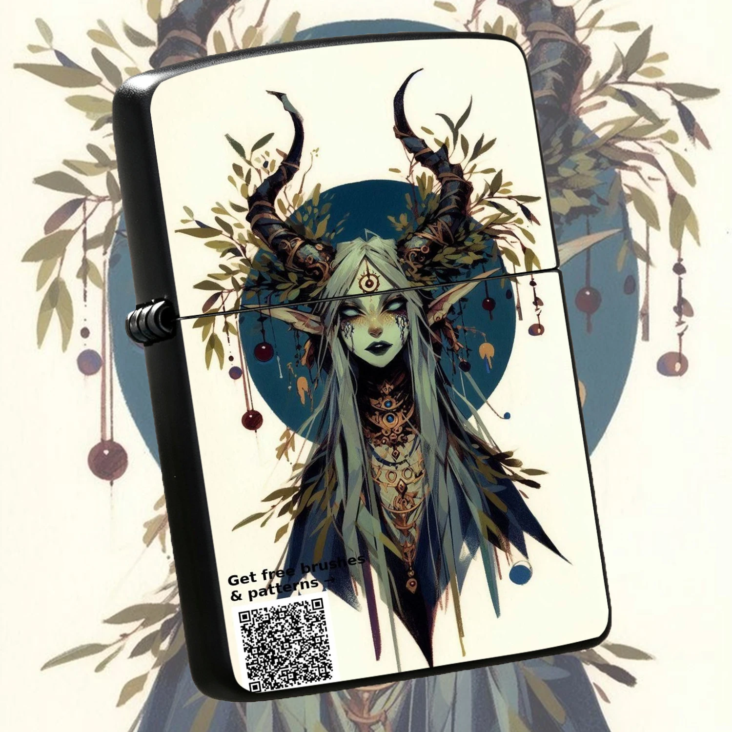 Vintage Art, Dark Forest Elf Priest Themed Printed, Creative Aesthetic Portable Igniter, Unique Collectible Starter For Men, Ideal For Daily Use, Outdoor Camping, Lighting Incense, Cool Gift For Friends Fantasy Art Lovers A Fun And Humorous