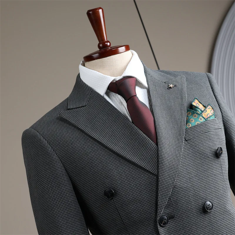 

8407 British style suits for men groom wedding dress casual business slim suit