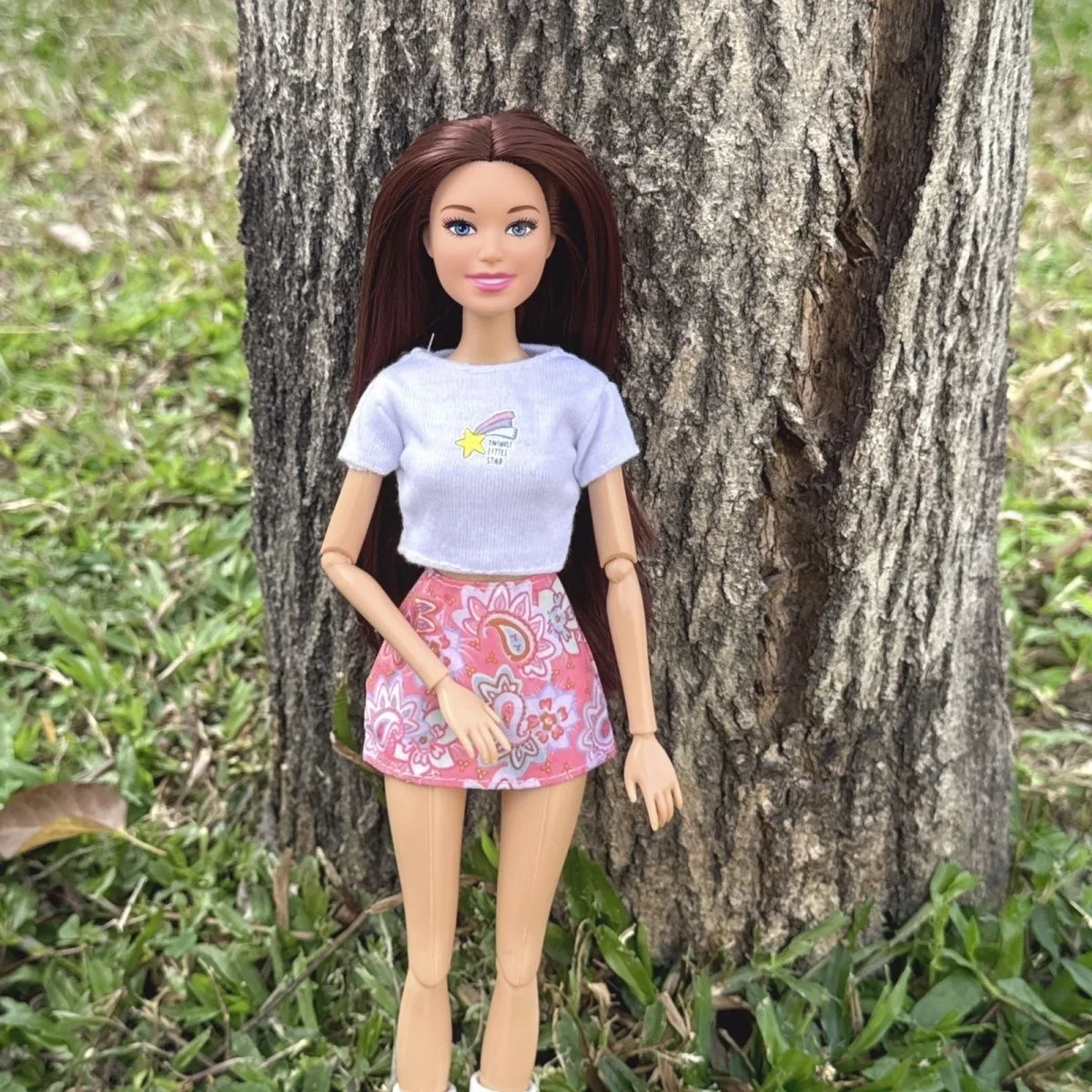 30cm 패션 긴 머리 BABI 공주 인형 스파이스 소녀 티셔츠 + 스커트 세트 소녀 놀이 집 장난감 1/6 BJD 관절 움직일 수있는 드레스 인형