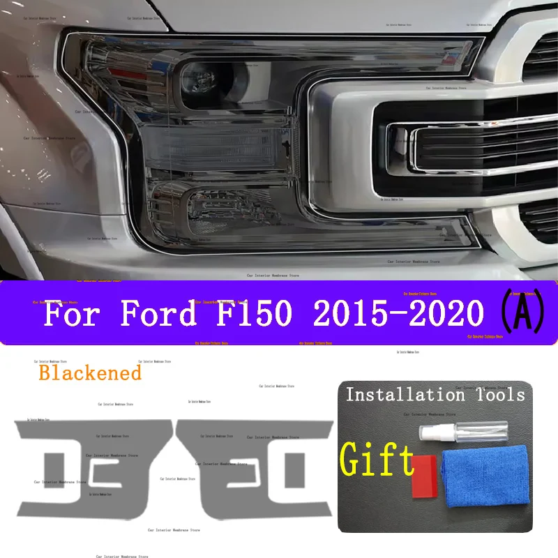 

For Ford F150 （2015-2020） Car Exterior Headlight Anti-scratch Front Lamp Tint Protective Film Cover Repair Accessories
