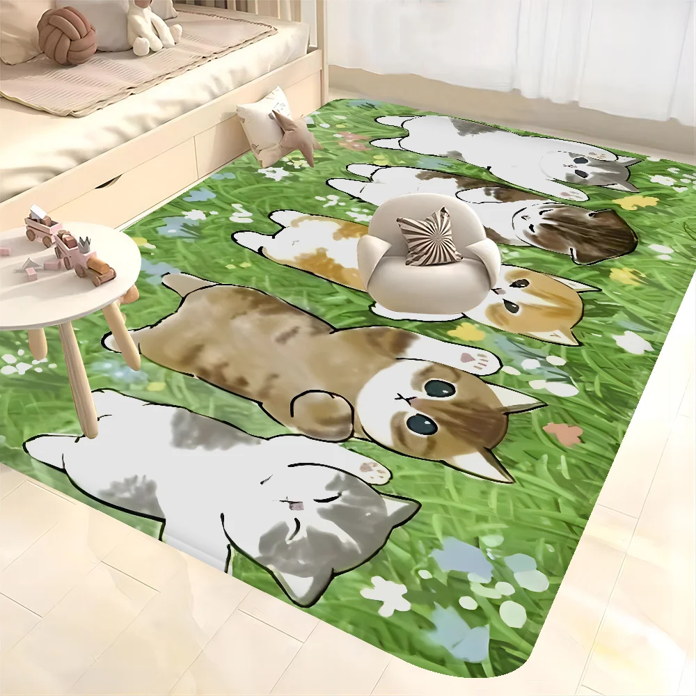 Funny Cat mofusand Floor Mat Retro Multiple Choice Living Room Kitchen Rug Non-Slip Modern Home Decor