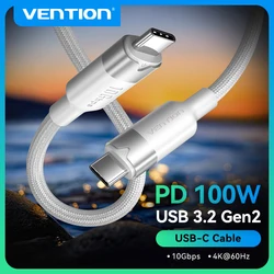 Vention 100W USB Type C Cable for iPhone Huawei Xiaomi Samsung Galaxy MacBook Pro iPad USB 4.0 PD Fast Charging USB C Cable
